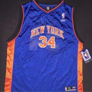 NWT Reebok Eddy Curry New York Knicks #34 Blue Jersey Youth XL 18-20 NBA